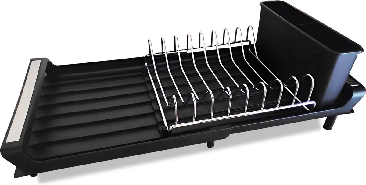 MIRI Afdruiprek – Afwasrek – Uitschuifbaar – Met Lekbak In Gootsteen – Afwas – Roestvrij Staal – Zwart 1 MIRI Afdruiprek – Afwasrek – Uitschuifbaar – Met Lekbak In Gootsteen – Afwas – Roestvrij Staal – Zwart