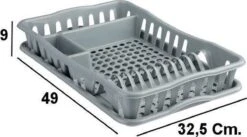 Merkloos Decopatent® Afdruiprek Voor Afwas - Afdruiprekje Met Lekbak - Kunststof Afdruipmat - Afwassen Borden & Bestek - 32.5x49x9 - Grijs -Dagelijkse Benodigdheden Winkel 1200x668 5