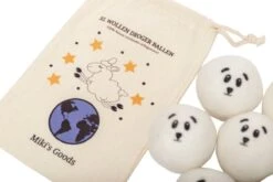 Miki's Goods® XL Wollen Drogerballen 6 Stuks - Panda Wasballen - Duurzaam - Wasbol - 100% Nieuw-Zeelandse Schapenwol - Wasbollen - Herbruikbaar- Droogballen - Snellere Droogtijd - Zuigt Dierenharen Op -Dagelijkse Benodigdheden Winkel 1200x800 11