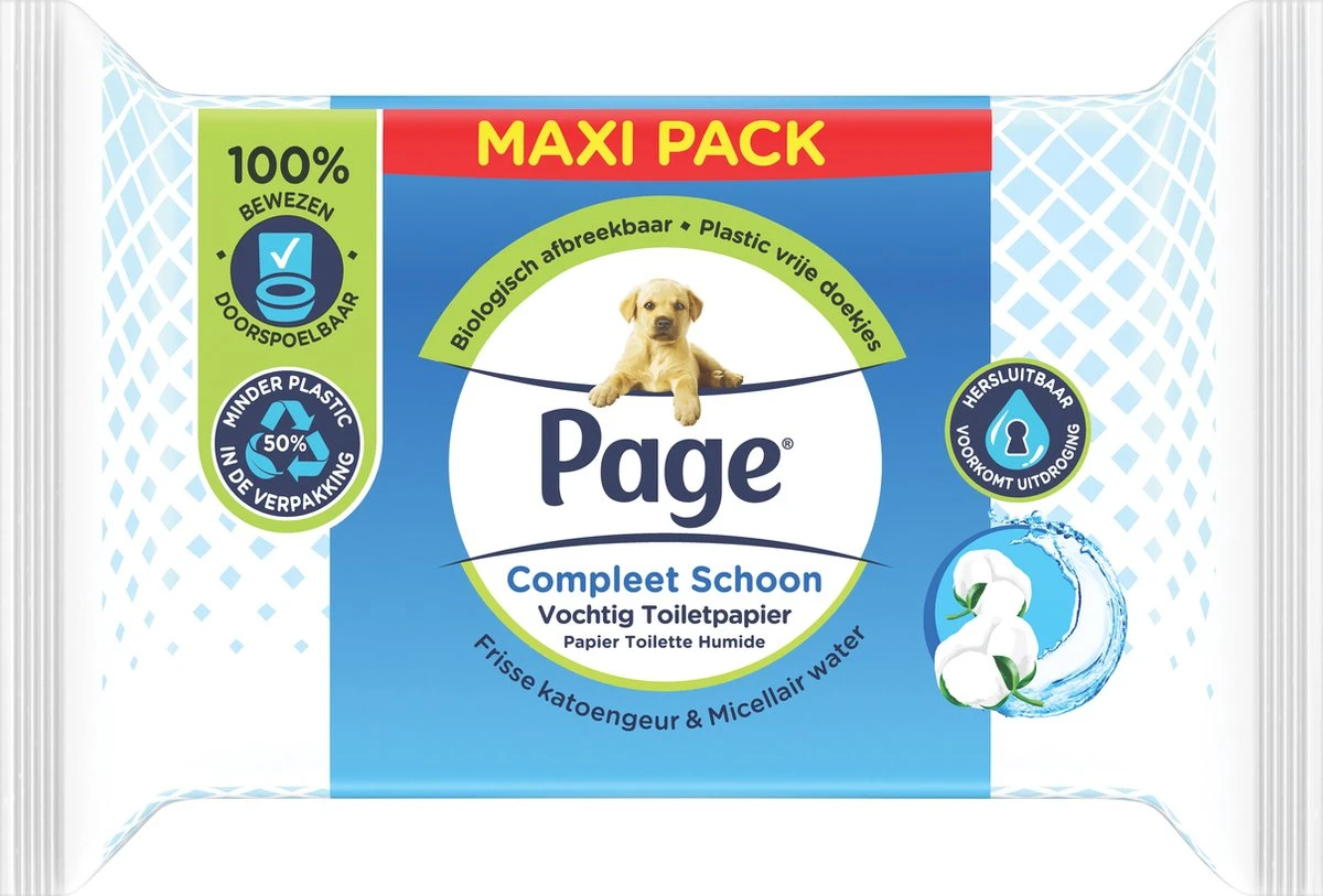 Page Vochtig Toiletpapier - 6 X 74 Stuks - Compleet Schoon Maxi Vochtig Wc Papier - Voordeelverpakking 4 Page Vochtig Toiletpapier - 6 X 74 Stuks - Compleet Schoon Maxi Vochtig Wc Papier - Voordeelverpakking - Afbeelding 4