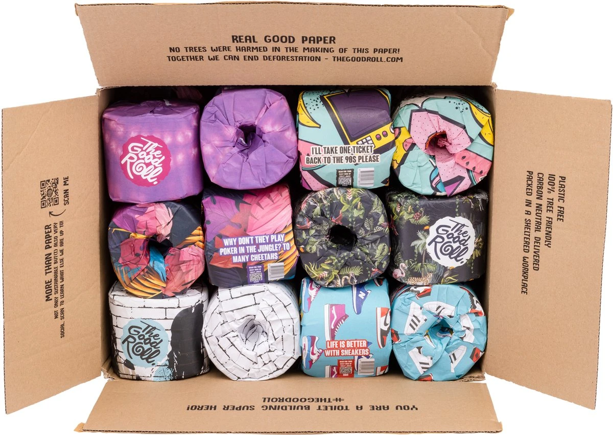 THE GOOD ROLL Toiletpapier - 24 Stuks - 400vel 2-laags - The Cheerful Choice 4 THE GOOD ROLL Toiletpapier - 24 Stuks - 400vel 2-laags - The Cheerful Choice - Afbeelding 4