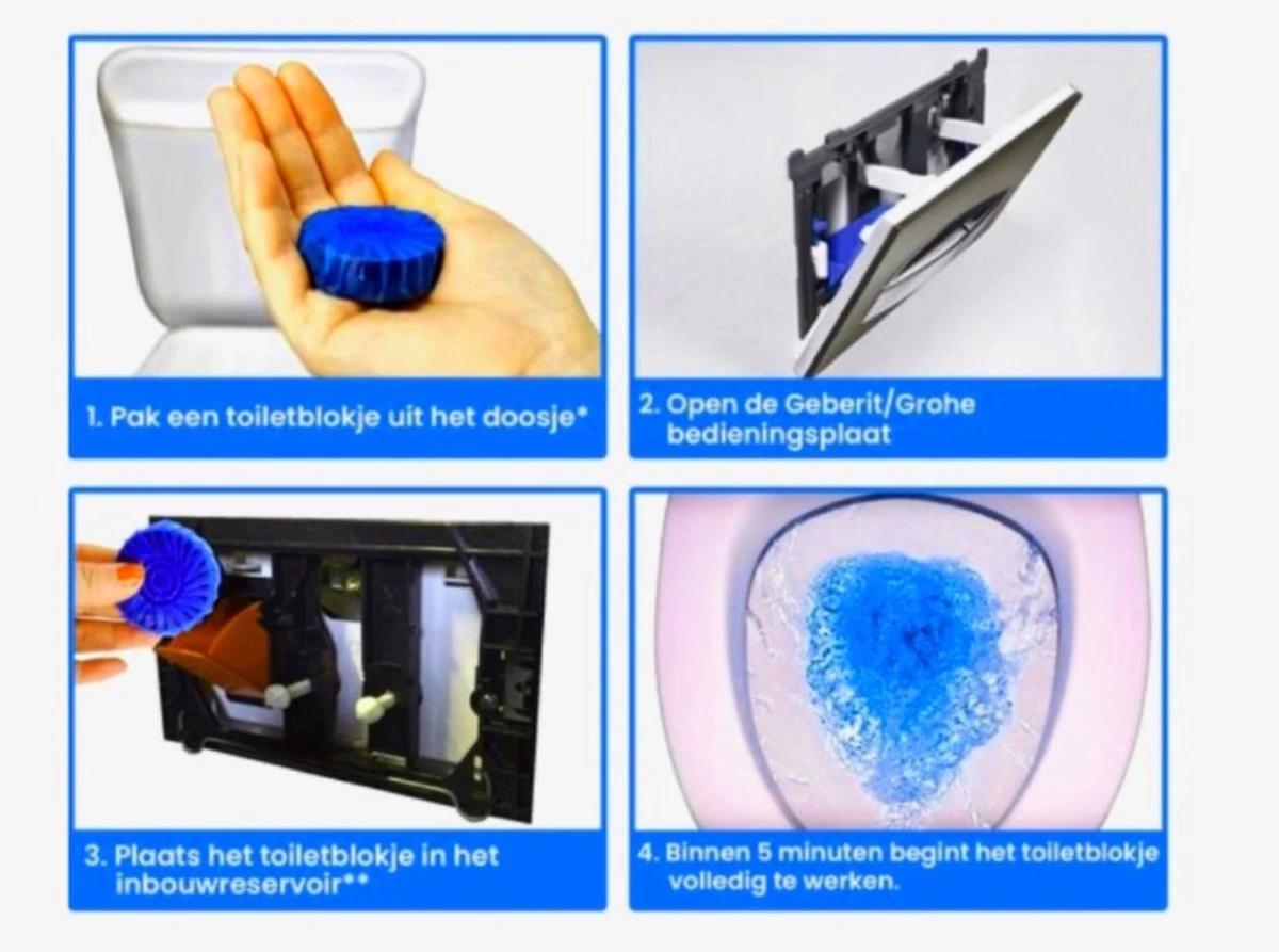 DONGOODS® Toiletblokjes Voor Inbouwreservoirs – WC-blokjes – Toiletblokken In Een Voordeelverpakking – 12 Stuks 5 DONGOODS® Toiletblokjes Voor Inbouwreservoirs – WC-blokjes – Toiletblokken In Een Voordeelverpakking – 12 Stuks - Afbeelding 5