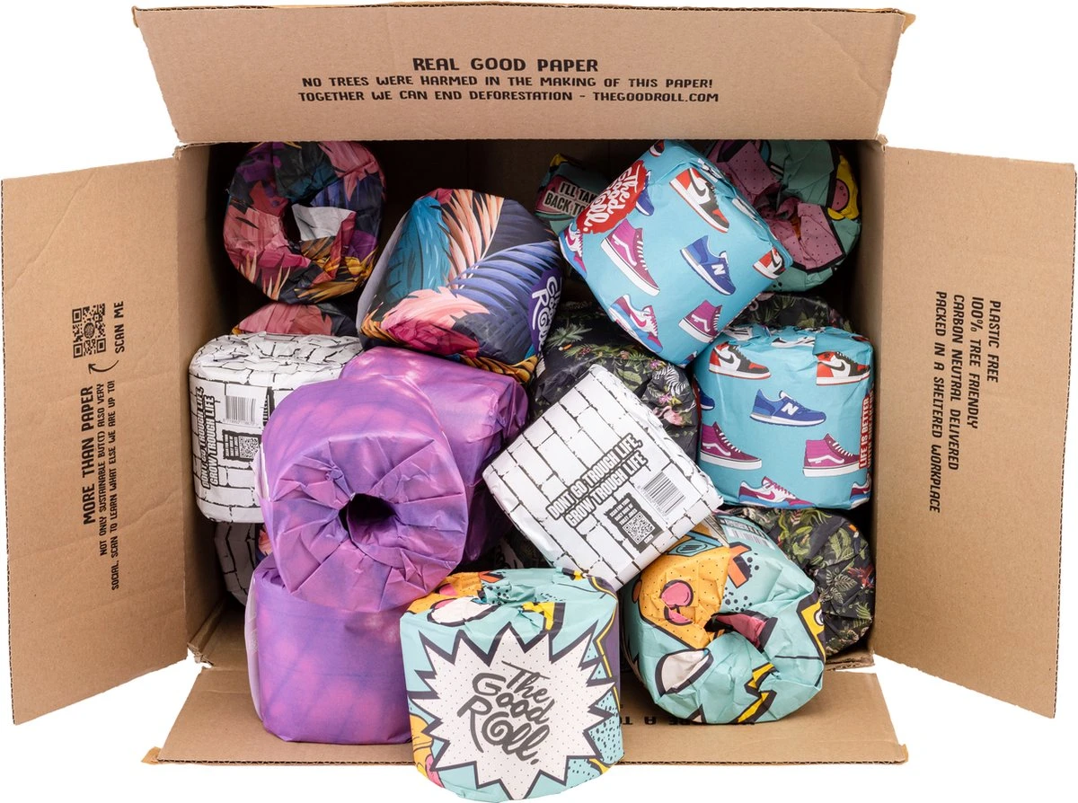 THE GOOD ROLL WC Papier - 24 Stuks - 250vel 3-laags - The Cheerful Choice- Duurzaam -100% Gerecycled 1 THE GOOD ROLL WC Papier - 24 Stuks - 250vel 3-laags - The Cheerful Choice- Duurzaam -100% Gerecycled