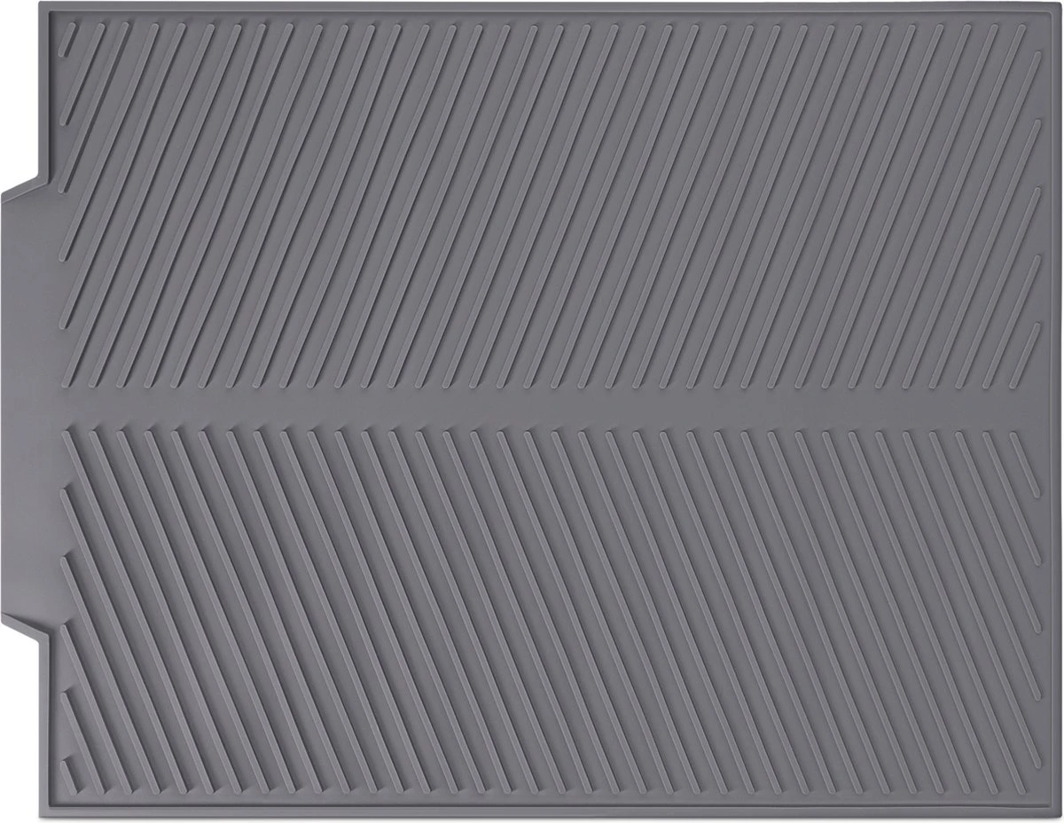 Navaris Siliconen Droogmat Met Afvoer - Aanrecht Droogmat Voor Afwas, Borden, Bestek, Glazen - Grijs 3 Navaris Siliconen Droogmat Met Afvoer - Aanrecht Droogmat Voor Afwas, Borden, Bestek, Glazen - Grijs - Afbeelding 3