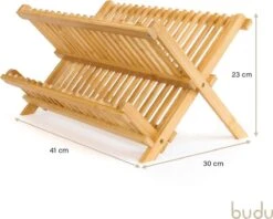 Budu Afdruiprek - Afdruiprekje Van Bamboe Hout - Afdruiprek Voor Afwas - Vaatwasrek - Keukenrek - Inklapbaar - Opvouwbaar - -Dagelijkse Benodigdheden Winkel 1200x963 3