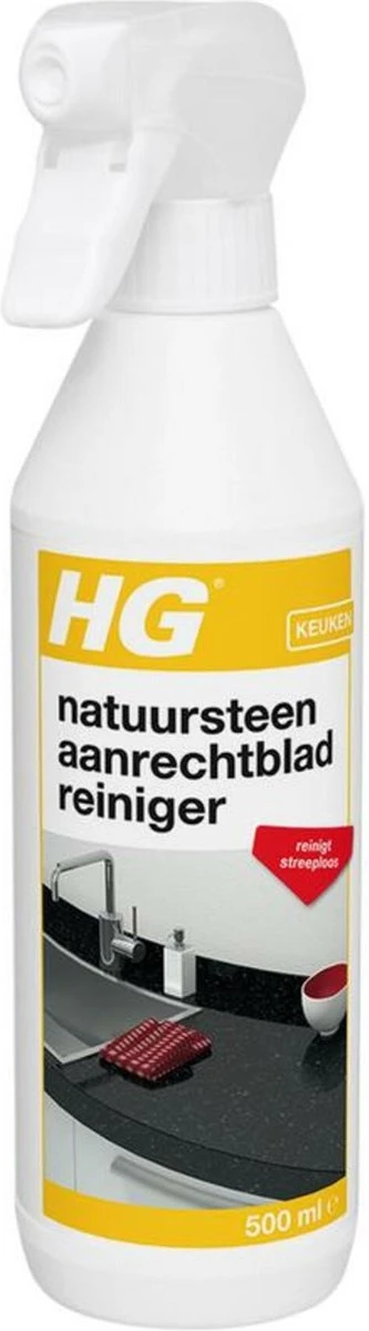 HG Natuurstenen Aanrechtbladreiniger - 500ml - Veilig In Gebruik - Streeploos Schoon - Dagelijkse Reiniging 1 HG Natuurstenen Aanrechtbladreiniger - 500ml - Veilig In Gebruik - Streeploos Schoon - Dagelijkse Reiniging