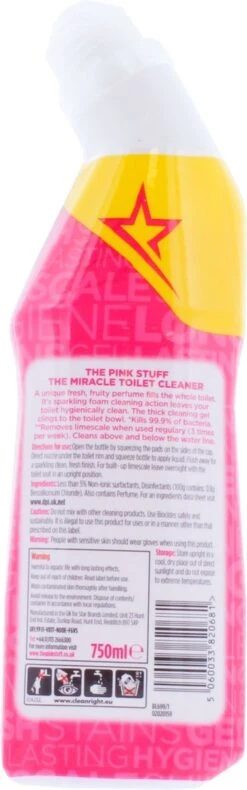 The Pink Stuff The Miracle Toilet Cleaner - Toiletreiniger - 750ml -Dagelijkse Benodigdheden Winkel 375x1200 2