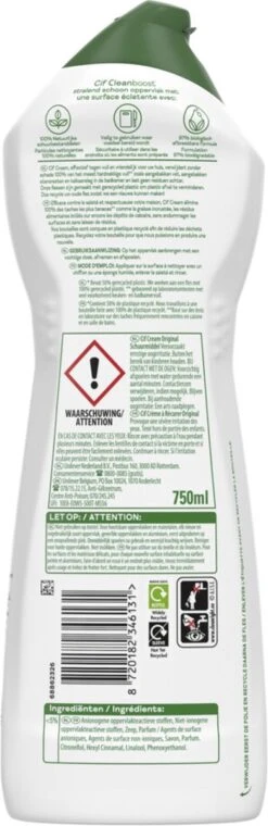 Cif CleanBoost Cream Original Schuurmiddel - 8 X 750 Ml - Voordeelverpakking -Dagelijkse Benodigdheden Winkel 390x1200 6