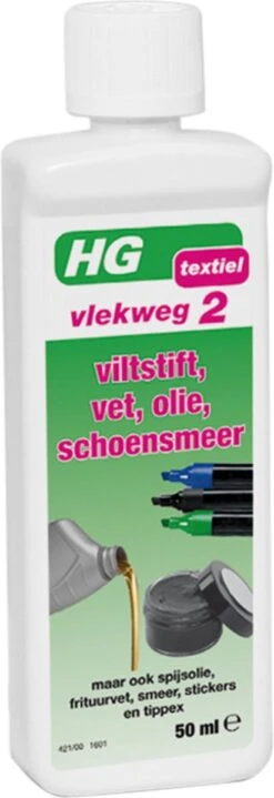 HG Vlekweg 2 - 50ml - Voor O.a. Vlekken Van Viltstift, Vet, Olie & Schoensmeer 11 HG Vlekweg 2 - 50ml - Voor O.a. Vlekken Van Viltstift, Vet, Olie & Schoensmeer -Dagelijkse Benodigdheden Winkel 412x1200 3
