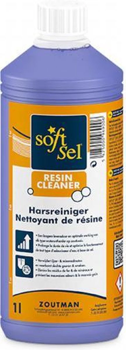 SOFT-SEL® - Harsreiniger - 1L Fles - Geschikt Voor Iedere Waterontharder - Makkelijk In Gebruik 1 SOFT-SEL® - Harsreiniger - 1L Fles - Geschikt Voor Iedere Waterontharder - Makkelijk In Gebruik