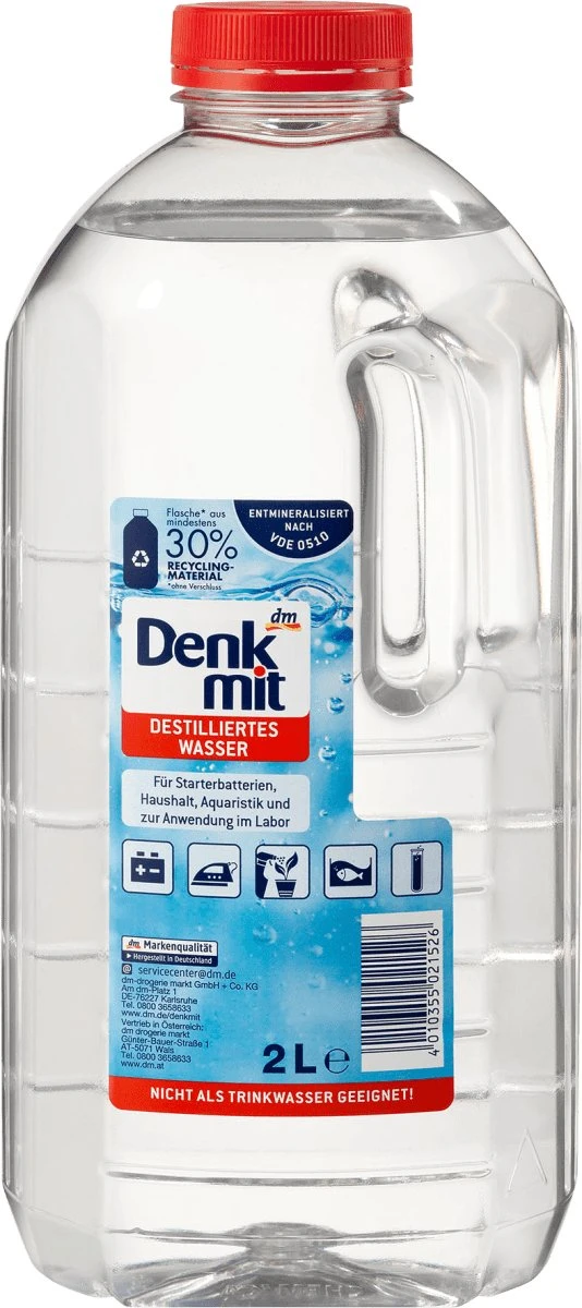 Denkmit Gedestilleerd Water, 2 Liter 1 Denkmit Gedestilleerd Water, 2 Liter
