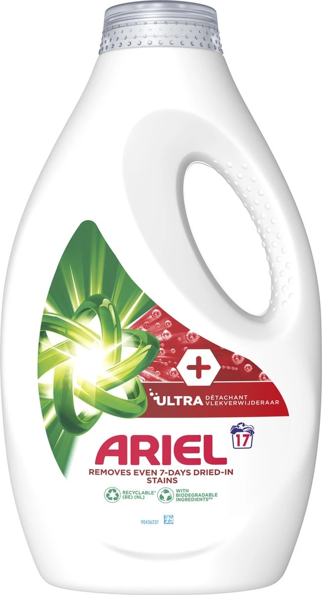 Ariel Vloeibaar Wasmiddel + Ultra Vlekverwijderaar - 4 X 17 Wasbeurten - Voordeelverpakking 3 Ariel Vloeibaar Wasmiddel + Ultra Vlekverwijderaar - 4 X 17 Wasbeurten - Voordeelverpakking - Afbeelding 3