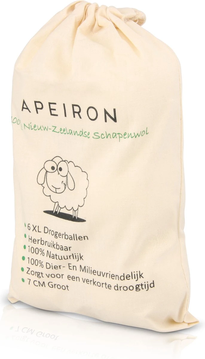 Apeiron Drogerballen - Droogballen - 6 XL Wasbollen - Droger - Duurzaam - Wasmachine - Wasverzachter - Energie Besparen - Zero Waste - Schapenvacht - Wol 2 Apeiron Drogerballen - Droogballen - 6 XL Wasbollen - Droger - Duurzaam - Wasmachine - Wasverzachter - Energie Besparen - Zero Waste - Schapenvacht - Wol - Afbeelding 2