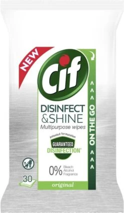 Cif Disinfect & Shine Wipes Original Desinfectie Schoonmaakdoekjes - 12 X 30 Doekjes - Voordeelverpakking -Dagelijkse Benodigdheden Winkel 697x1200 1