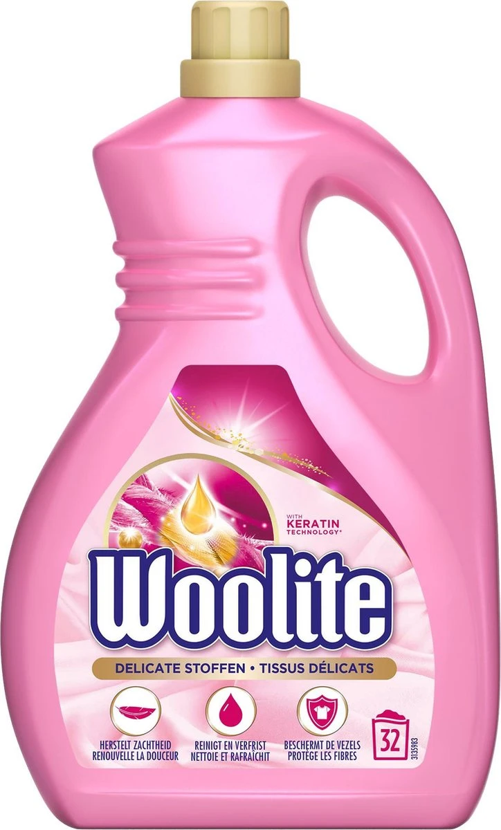 Woolite Wol & Zijde Wasmiddel Met Keratine - 32 Wasbeurten - 1,9 L 2 Woolite Wol & Zijde Wasmiddel Met Keratine - 32 Wasbeurten - 1,9 L - Afbeelding 2