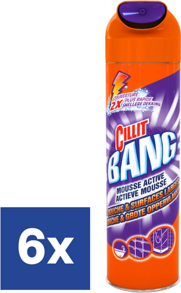 Cillit Bang Actieve Mousse Douche & Zeepresten Reiniger - 6 X 600 Ml 1 Cillit Bang Actieve Mousse Douche & Zeepresten Reiniger - 6 X 600 Ml