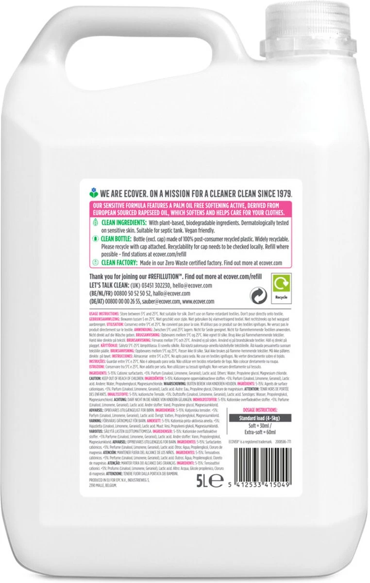 Ecover Wasverzachter - Appelbloesem & Amandel - 5L 5 Ecover Wasverzachter - Appelbloesem & Amandel - 5L - Afbeelding 5