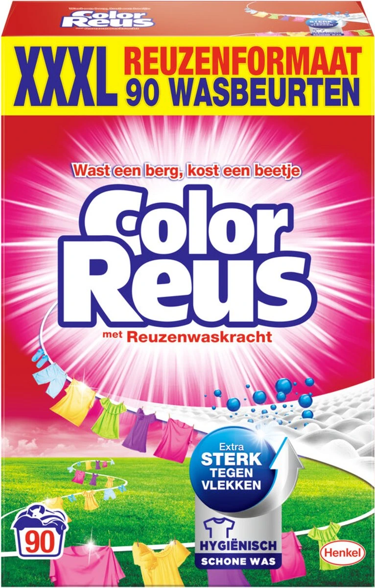 Color Reus Waspoeder Wasmiddel - Voordeelverpakking - 90 Wasbeurten 1 Color Reus Waspoeder Wasmiddel - Voordeelverpakking - 90 Wasbeurten