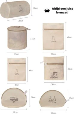 V&P Black Crown Waszakken Set Met Rits - Wasnet - Waszak - Waszakken Set Van 7 Voor Wasgoed - Waszakje Lingerie - Waszak Bh - Divers Delicaat Wasgoed - Wasnet Groot - Wasmachine Zakjes - Laundry Bag Set -Dagelijkse Benodigdheden Winkel 777x1200