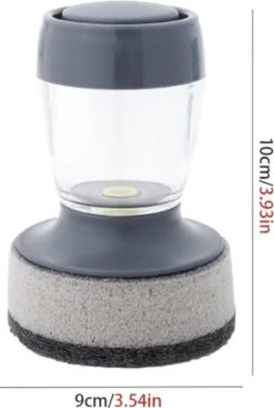 Afwasborstel Met Zeepdispenser – Met 3 Verschillende Opzet Stukken – Inclusief Houder – Grijs – Afwas Borstel Zeepreservoir – Zeep Handborstel – Doseerpomp – Afwasmiddel Dispenser – Navulbaar -Dagelijkse Benodigdheden Winkel 808x1200 3