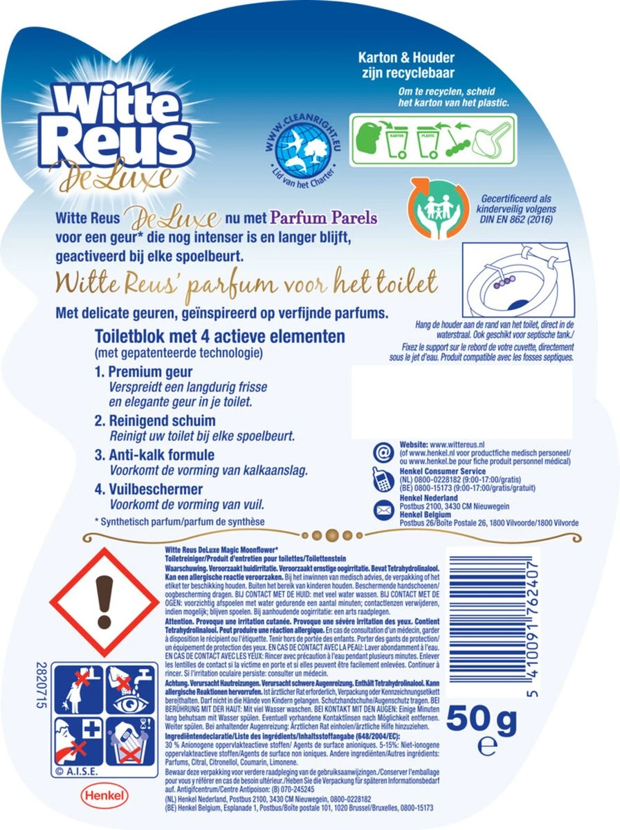 Witte Reus DeLuxe Toiletblok - Magic Moonflower - WC Blokjes Voordeelverpakking - 10 Stuks 12 Witte Reus DeLuxe Toiletblok - Magic Moonflower - WC Blokjes Voordeelverpakking - 10 Stuks - Afbeelding 12