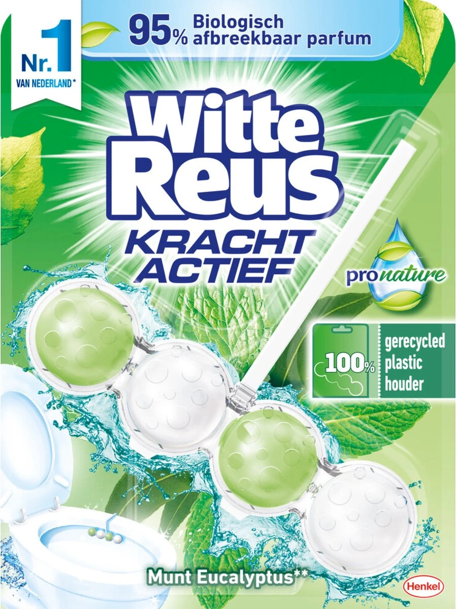 Witte Reus Toiletblok Kracht Actief Pro Nature Munt Eucalyptus 4 Witte Reus Toiletblok Kracht Actief Pro Nature Munt Eucalyptus - Afbeelding 4