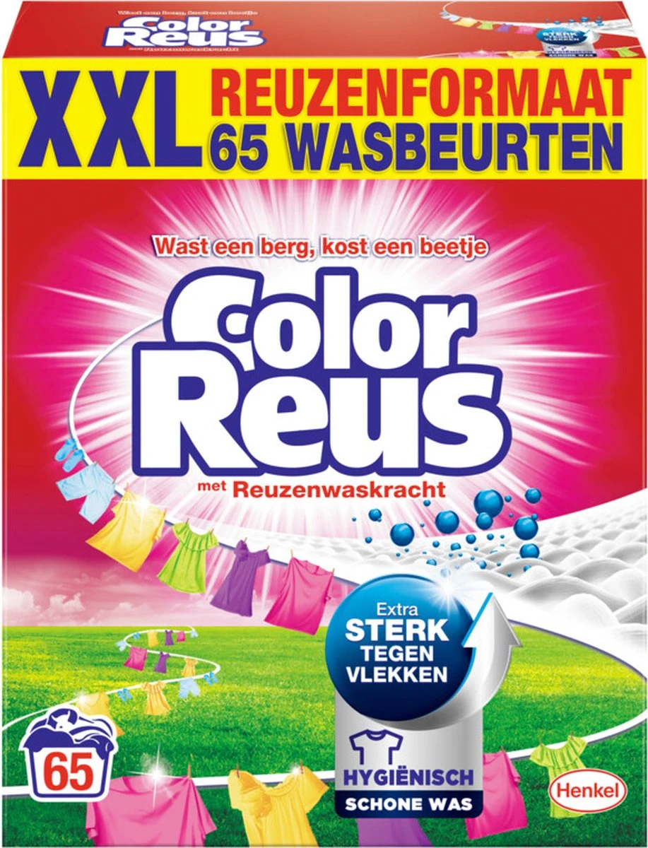 Color Reus Waspoeder Wasmiddel - Witte Reus - Voordeelverpakking - 65 Wasbeurten 3 Color Reus Waspoeder Wasmiddel - Witte Reus - Voordeelverpakking - 65 Wasbeurten - Afbeelding 3