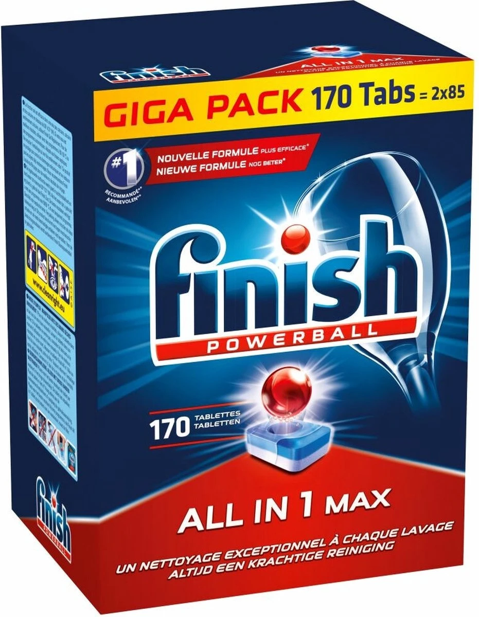 Finish All In 1 Max Regular - Vaatwastabletten - 170 Stuks - Voordeelpak 5 Finish All In 1 Max Regular - Vaatwastabletten - 170 Stuks - Voordeelpak - Afbeelding 5
