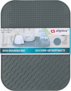 Alpina Afdruipmat - Droogmat - Siliconen - 26,5x34,5 Cm - Grijs -Dagelijkse Benodigdheden Winkel 935x1200 4