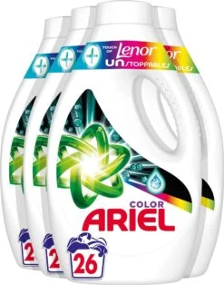 Ariel Vloeibaar Wasmiddel +Touch Van Lenor Unstoppables - Kleur - Voordeelverpakking 4 X 26 Wasbeurten