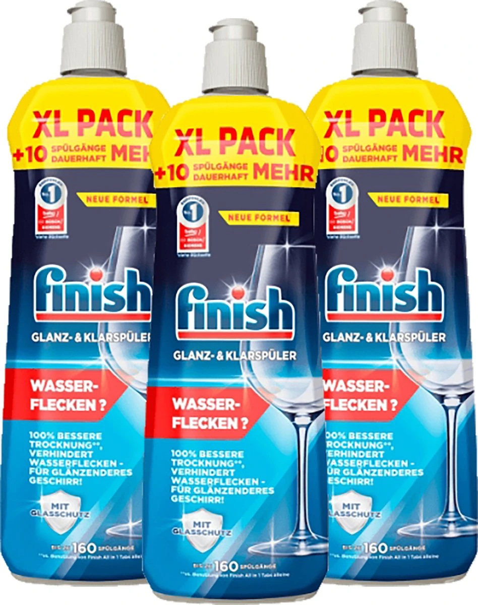 Finish Glansspoelmiddel Rinse & Shine - 480 Afwasbeurten - 3x 800 Ml 1 Finish Glansspoelmiddel Rinse & Shine - 480 Afwasbeurten - 3x 800 Ml