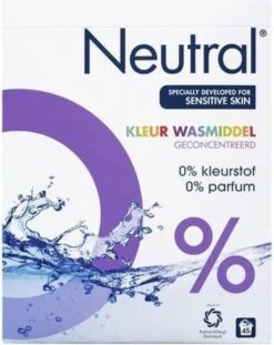 Neutral 0% Kleur Parfumvrij Waspoeder - 18 Wasbeurten - 1,188 Kg - Wasmiddel -Dagelijkse Benodigdheden Winkel 952x1200