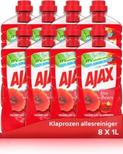Ajax® Ajax Allesreiniger Fête Des Fleur Rode Bloem 8 X 1L - Voordeelverpakking