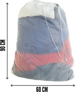 Orange85 Waszak - Groot - XL - 60 X 90 CM - Wit - Treksysteem - Trekbandsluiting - Polyester - Wasnet - Laundry Bag - Voor Kleding -Dagelijkse Benodigdheden Winkel 981x1200